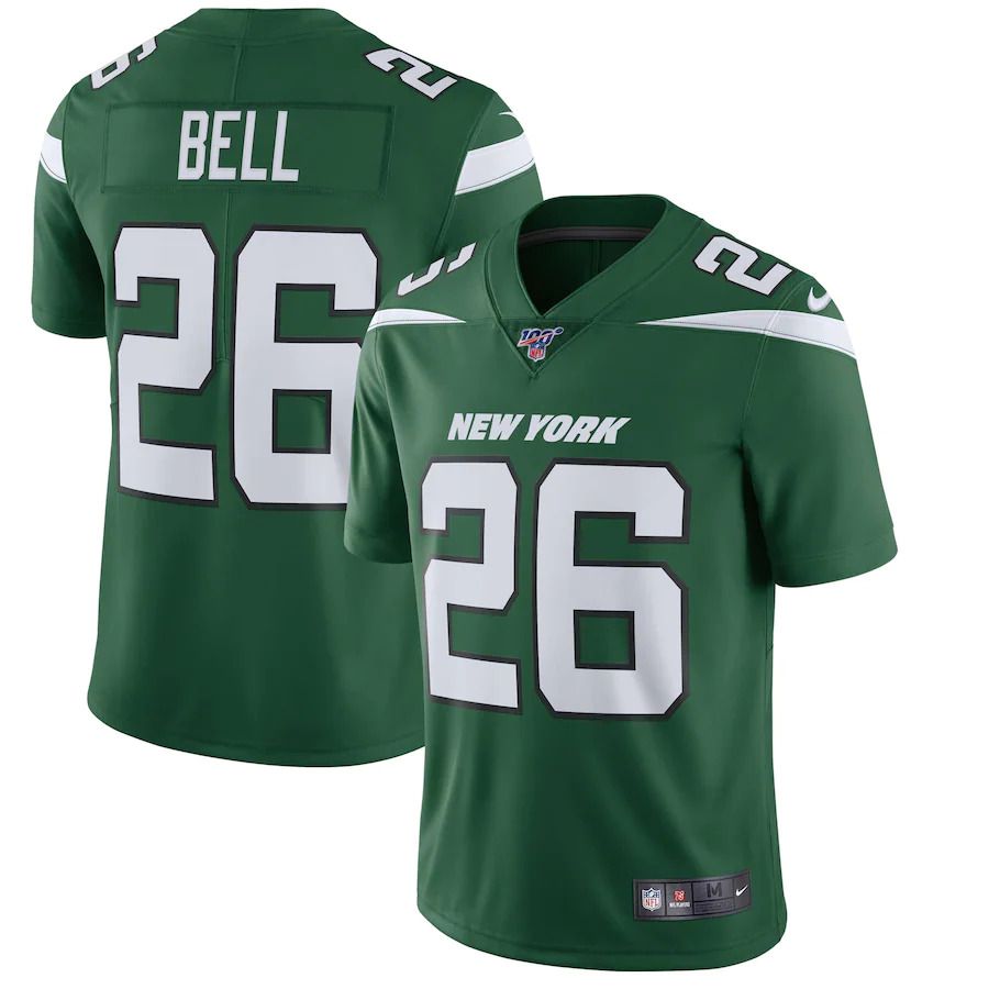 Men New York Jets #26 Le Veon Bell Nike Green 100th Vapor Limited NFL Jersey